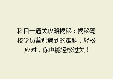 科目一通关攻略揭秘：揭秘驾校学员普遍遇到的难题，轻松应对，你也能轻松过关！