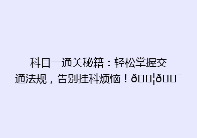 科目一通关秘籍：轻松掌握交通法规，告别挂科烦恼！🚦🎯