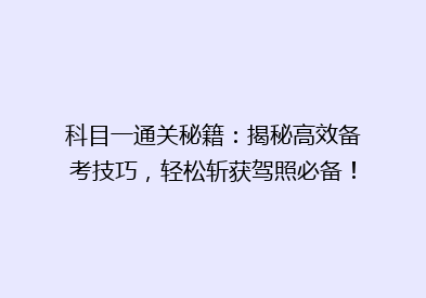 科目一通关秘籍：揭秘高效备考技巧，轻松斩获驾照必备！