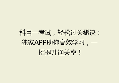 科目一考试，轻松过关秘诀：独家APP助你高效学习，一招提升通关率！