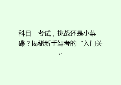 科目一考试，挑战还是小菜一碟？揭秘新手驾考的“入门关”
