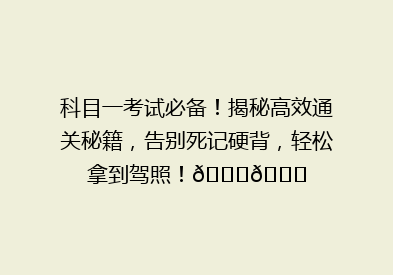 科目一考试必备！揭秘高效通关秘籍，告别死记硬背，轻松拿到驾照！🚗🎓